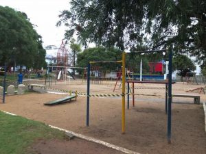 Proibido o acesso ao parque Jona Ramos, local foi fechado no fim de semana.(Foto: Natália Lima / Prefeitura de Lages) 