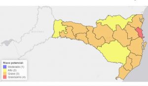 Mapa de risco para Covid-19(Foto: Governo de SC, Divulgação) 