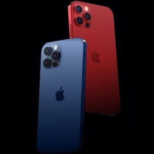 Conceito de iPhone 12 Pro nas cores azul e vermelho (Foto: Reprodução/Gizchina) 