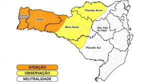 Regiões com baixa umidade relativa do ar em SC (Foto: Divulgação/Defesa Civil)