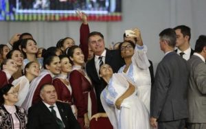 Primeira visita de Bolsonaro a SC como presidente foi para o Congresso de Gideões, em 2019 (Foto: Diorgenes Pandini / Arquivo NSC) 